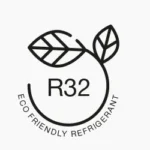 Icon for R32 refrigerant used in heat pump systems.