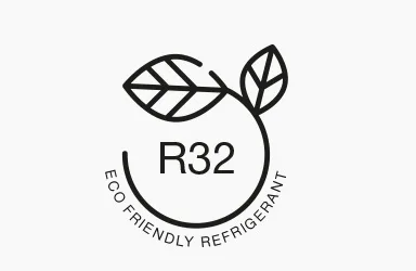 Icon for R32 refrigerant used in heat pump systems.