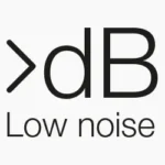 Icon showing low noise operation below dB level for heat pumps.