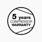 Icon for 5 years compressor warranty on heat pumps.